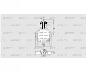 DKR 250Z03F350D (03149247) Дроссельная заслонка Kromschroder