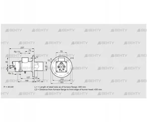 BIO 50KB-440/435-(34)D (84015456) Газовая горелка Kromschroder