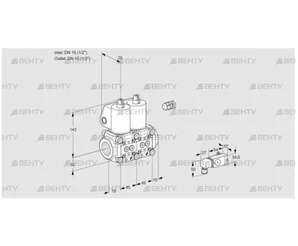 VCS1E15R/15R05NNWL/PPPP/2--3 (88103188) Сдвоенный газовый клапан Kromschroder