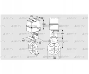 IDR125Z03D100AS/50-60W30E (88303150) Дроссельная заслонка Kromschroder