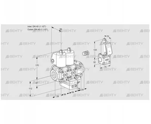 VCG2E40R/40R05NGEVQL/PPBS/PPPP (88104929) Клапан с регулятором соотношения Kromschroder