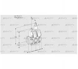 VCS1T25N/25N05NLWR/PPPP/PPPP (88106539) Сдвоенный газовый клапан Kromschroder