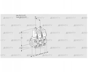 VCS1T15N/15N05NNQSR/PPPP/PPPP (88100212) Сдвоенный газовый клапан Kromschroder