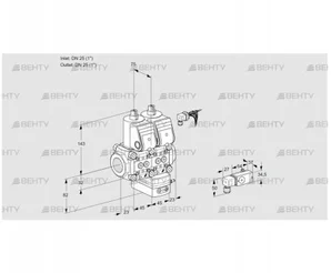 VCV1E25R/25R05NVKWR/2-PP/PPPP (88107551) Клапан с регулятором соотношения Kromschroder