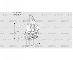 VCS1T20N/20N05NLQSR/PPPP/PPPP (88100506) Сдвоенный газовый клапан Kromschroder