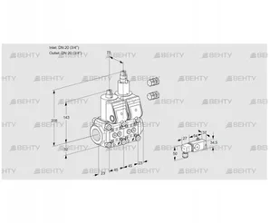 VCS1E20R/20R05NLQR3/PPPP/1--2 (88104899) Сдвоенный газовый клапан Kromschroder