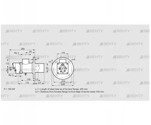 BIO 80RB-450/435-(6)E (84021057) Газовая горелка Kromschroder