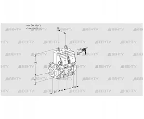 VCS1E25R/25R05NNKR6/PPPP/PPPP (88106435) Сдвоенный газовый клапан Kromschroder