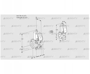 VAS1E15R/15R05NWR/PP/ZS (88103850) Газовый клапан Kromschroder