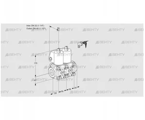 VCS2E32R/40R05NNKL/PPPP/PPPP (88102648) Сдвоенный газовый клапан Kromschroder