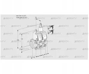 VCS1E15R/15R05NLQR6/PPPP/PPPP (88106481) Сдвоенный газовый клапан Kromschroder