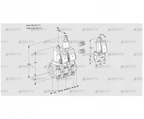 VCS2E25R/25R05NLWGR3/PPPP/PPZS (88100125) Сдвоенный газовый клапан Kromschroder