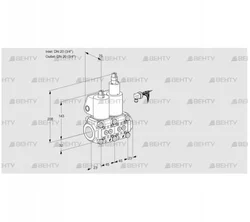 VCS1E20R/20R05NLWL/PPPP/PPPP (88102660) Сдвоенный газовый клапан Kromschroder