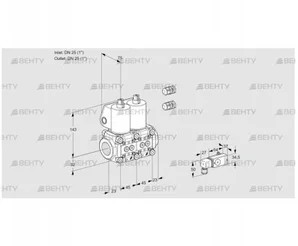 VCS1E25R/25R05NNKL3/PPPP/2--3 (88104649) Сдвоенный газовый клапан Kromschroder