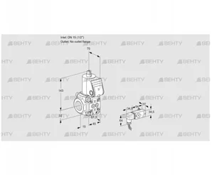 VAS1T15/-N/NQ (88013138) Газовый клапан Kromschroder