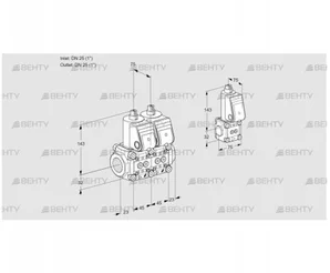 VCS1E25R/25R05NNWR/PPPP/PPBS (88103127) Сдвоенный газовый клапан Kromschroder