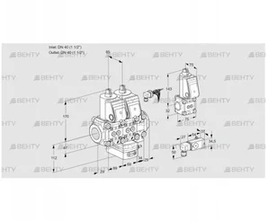 VCH2E40R/40R05NHEVWR/PP3-/PPBS (88100347) Клапан с регулятором расхода Kromschroder