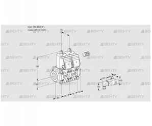 VCS1E20R/15R05NNWR/2--4/PPPP (88103808) Сдвоенный газовый клапан Kromschroder