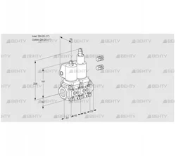 VCS1E25R/25R05NLWSL3/PPPP/PPPP (88107808) Сдвоенный газовый клапан Kromschroder