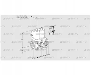 VCS1E20R/20R05NNWGL8/PPPP/MMMM (88106306) Сдвоенный газовый клапан Kromschroder