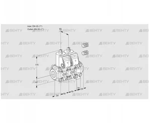 VCS2E25R/25R05NNVWR3/PPPP/PPPP (88101736) Сдвоенный газовый клапан Kromschroder