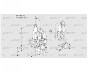 VCH3E50R/50R05LHEQR/PPPP/4-BS (88104050) Клапан с регулятором расхода Kromschroder