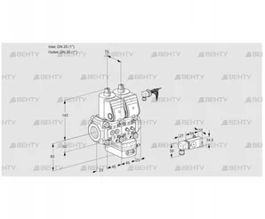 VCG1E25R/25R05NGEWR/2-MM/PPPP (88103256) Клапан с регулятором соотношения Kromschroder