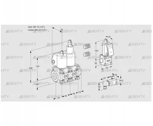 VCS1E15R/15R05NLWL3/PPBS/PP-3 (88101975) Сдвоенный газовый клапан Kromschroder