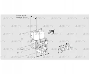 VCG1E15R/15R05NGEWL/4-PP/2-PP (88100096) Клапан с регулятором соотношения Kromschroder