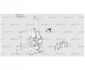 VAD1E25R/25R05D-25VWR/-3/3- (88105387) Газовый клапан с регулятором давления Kromschroder