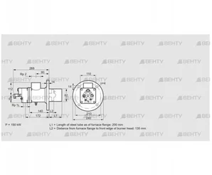 BIO 80HB-200/135-(16A)F (84199181) Газовая горелка Kromschroder