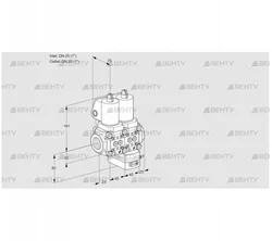 VCG1T25N/25N05NGNKGL/PPPP/PPPP (88100618) Клапан с регулятором соотношения Kromschroder