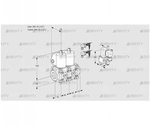 VCS1E15R/15R05NNWL6/PPBY/PPPP (88105684) Сдвоенный газовый клапан Kromschroder