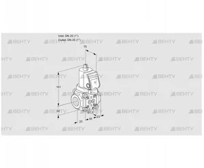 VAS1T25N/NQGR (88010976) Газовый клапан Kromschroder