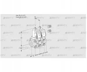 VCS1T15N/15N05NNKGR3/PPPP/PPPP (88105021) Сдвоенный газовый клапан Kromschroder