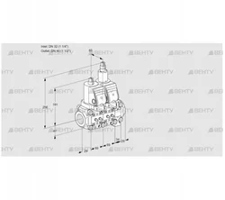 VCS2T32N/40N05NLVQSR/MMMM/PPPP (88100834) Сдвоенный газовый клапан Kromschroder