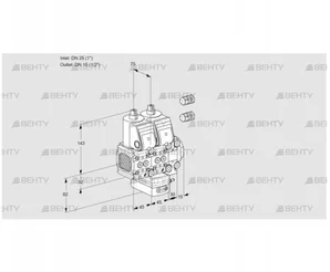 VCH1E25R/15R05FNHEVWR3/PPPP/PPPP (88101898) Клапан с регулятором расхода Kromschroder