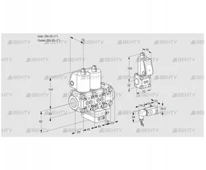 VCH1T25N/25N05NHAVQL/PPBS/3--2 (88100414) Клапан с регулятором расхода Kromschroder