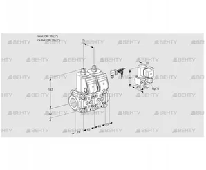 VCS1E25R/25R05NNWR/PPPP/PPZY (88103276) Сдвоенный газовый клапан Kromschroder