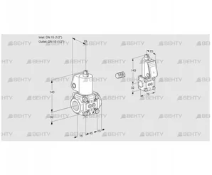 VAS1E15R/15R05NWL/BS/PP (88100146) Газовый клапан Kromschroder