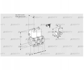 VCS1E15R/15R05NNWL/PPBY/PPPP (88106506) Сдвоенный газовый клапан Kromschroder