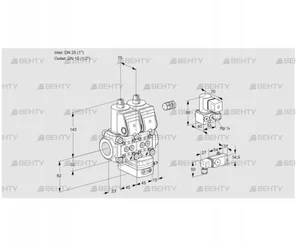 VCG1E25R/15R05NGEWR/3-PP/PPZY (88103141) Клапан с регулятором соотношения Kromschroder