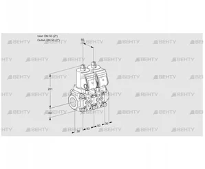 VCS3T50N/50N05NNQGR/PPPP/PPPP (88102634) Сдвоенный газовый клапан Kromschroder