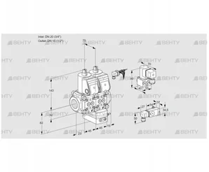 VCG1E20R/15R05NGEWR/2-PP/MMBY (88104278) Клапан с регулятором соотношения Kromschroder