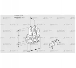 VCS2T32N/32N05NNQSR/2--3/PPPP (88105547) Сдвоенный газовый клапан Kromschroder