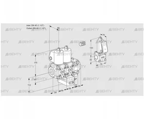 VCG2E40R/40R05NGEVWL/PPBS/PPPP (88107540) Клапан с регулятором соотношения Kromschroder