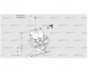 VCH1E25R/25R05NHEVWL/PPPP/PPPP (88100363) Клапан с регулятором расхода Kromschroder