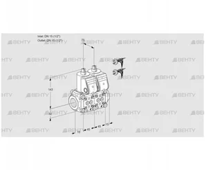 VCS1E15R/15R05NNWR5/PPPP/PPPP (88104179) Сдвоенный газовый клапан Kromschroder