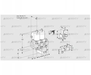 VCG1E25R/15R05NGEWL/MMBY/2-PP (88100934) Клапан с регулятором соотношения Kromschroder