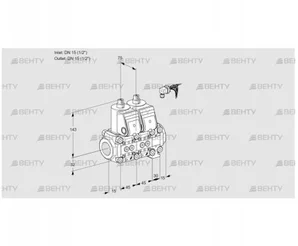 VCS1E15R/15R05NNVWR/PPPP/PPPP (88102693) Сдвоенный газовый клапан Kromschroder